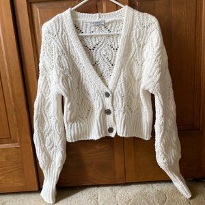 Arizona knit button up cardigan color white size medium